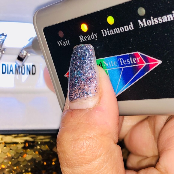 10k white gold vermeil real diamond Huggie hoop earrings best gift huge sale WOW - Picture 7 of 7